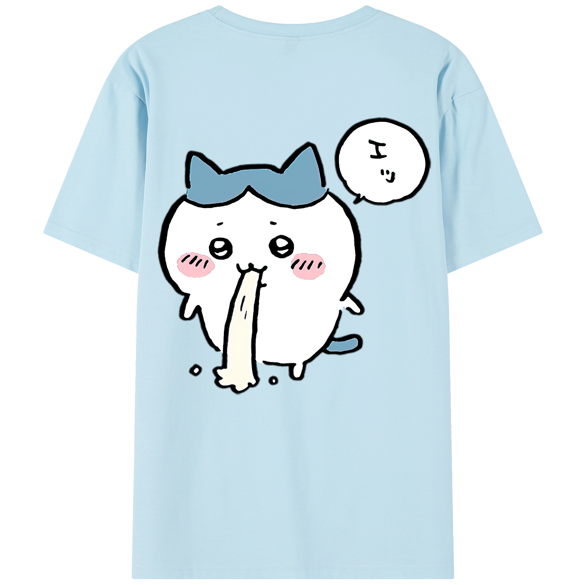 （画像用） ちいかわ ハチワレ Chii-kawa hachiware 綿100％半袖Tシャツ（背面プリント）